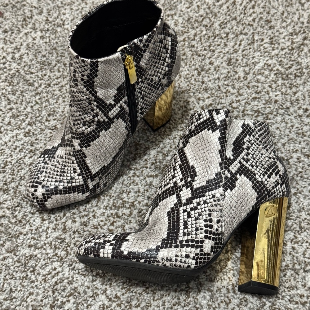 Snakeskin Booties